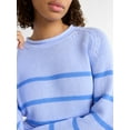 thumbnail image 5 of Free Assembly Women’s Cotton Saddle Shoulder Sweater with Long Sleeves, Sizes XS-3XL, 5 of 5