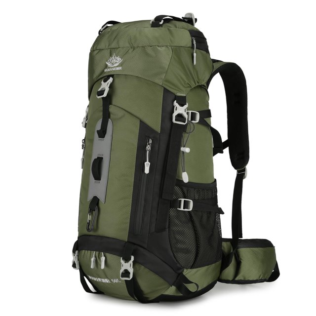 Sac à Dos de Voyage Randonnée Camping 60 L avec Housse de Pluie, Sac à Dos Résistant à l'Eau, Sac à Dos d'Escalade pour Hommes Femmes