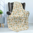 thumbnail image 4 of Floral Soft Flannel Fleece Throw Blanket, Curlicue Graceful Flowers Drawing on Ivory, Cozy Plush for Indoor and Outdoor Use, 70" x 90", Reseda Green Dark Peach, by Ambesonne, 4 of 5