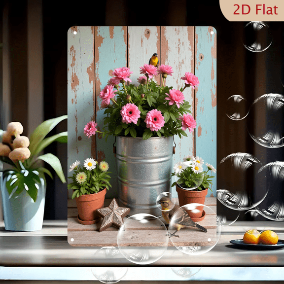 12x8inch Vintage Metal Garden Decor Sign Outdoor Tin Sign for Front Door Backyard Home and Yard Wall Decor Art