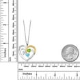 thumbnail image 2 of Gem Stone King Two Tone White Moissanite Green Peridot Swiss Blue Topaz `I love you to the moon and back` Engraved Pendant Necklace for Women (1.47 cttw, Heart Shape 5MM, 18 inch Chain), 2 of 3