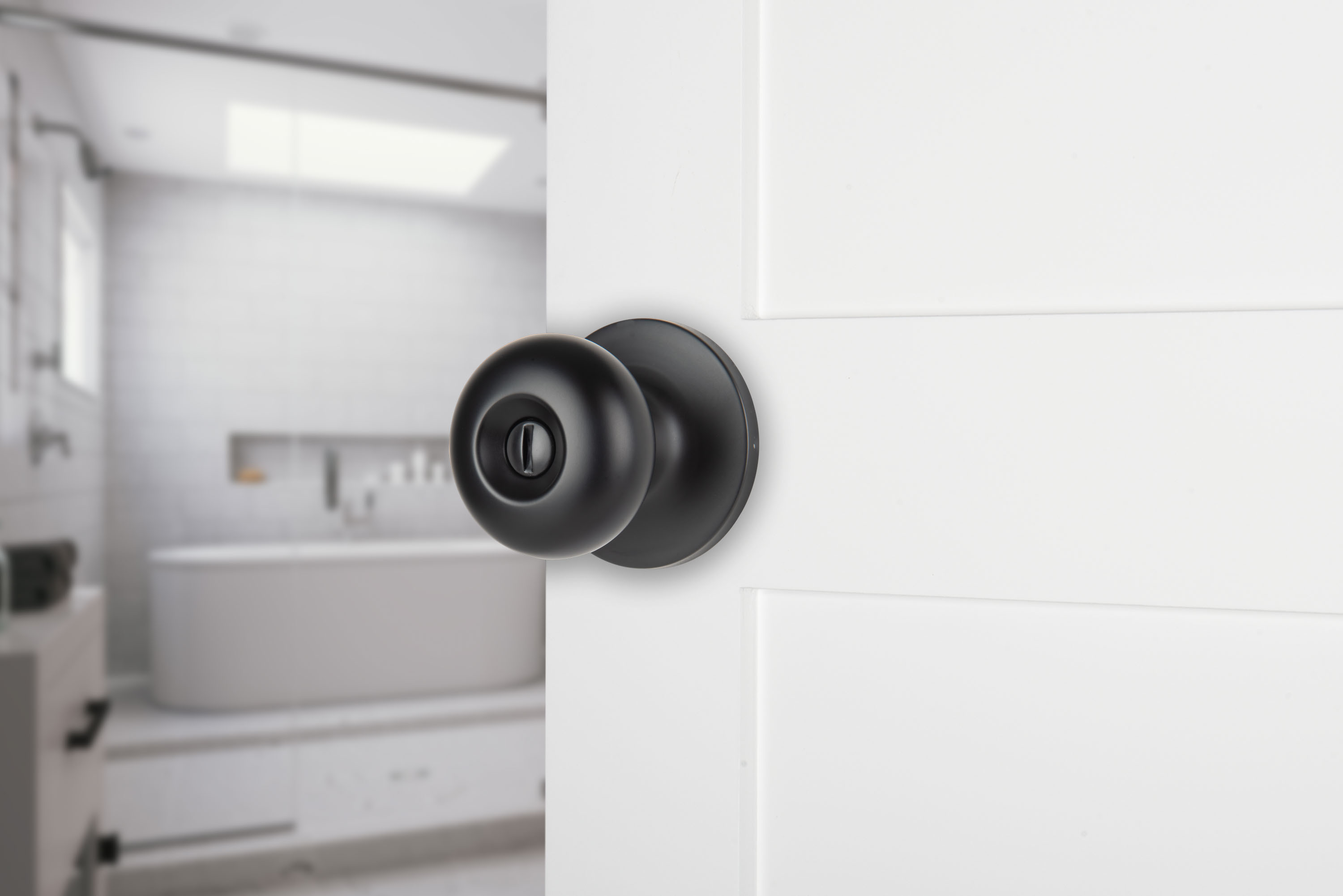Brinks Privacy Mushroom Doorknob, Matte Black, Reversible photo 5