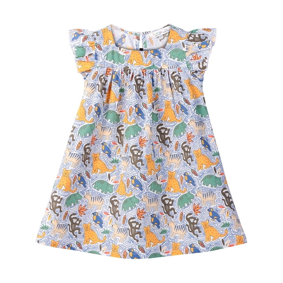 Vestido Beebay con estampado animal y volantes multicolor para 4 años