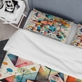thumbnail image 4 of Designart "Geometry in Balance Blue and Orange I" Modern Geometric Bedding Covert Set - Abstract Geometric Blue Abstract Bed Set With 2 Shams, 4 of 6