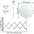 thumbnail image 2 of Espejo de aumento de pared extensible giratorio de 360° - Aumento de 3x - 22 x 21,7 cm - Espejo de pared de baño de doble cara de acero inoxidable para maquillaje y afeitado, 2 of 5