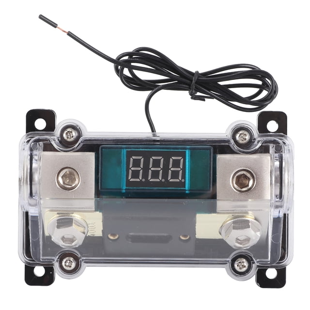Bloque de distribución de portafusibles, entrada 1x0GA, salida 1x4GA con pantalla de voltaje Digital para Audio de yate de coche
