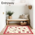 thumbnail image 3 of ODIKA 5'x7' Machine Washable Non-Slip Area Rug, Elegant Blossom Trellis Lattice Petals Arrangement High Traffic Rug, Red, 663159, 3 of 7
