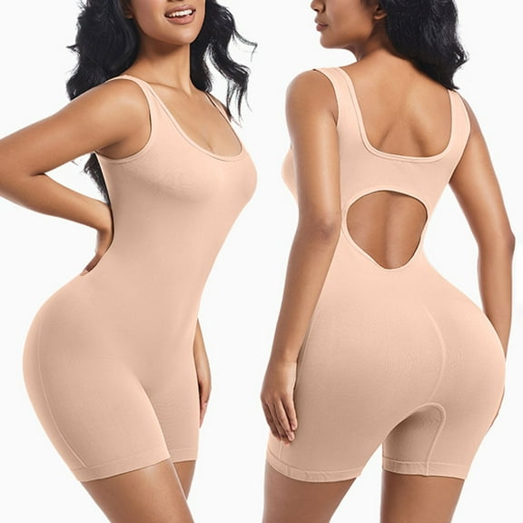 Timegard Womens Bodysuit 1 Piece Back Cutout Sleeveless Skinny Fitting Short Jumpsuit Workout Running Rompers