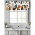 thumbnail image 2 of Curtain Valance for Windows,Mid Century Abstract Geometric Kitchen Valances Rod Pocket Short Curtains,Boho Leaves Nordic Arch Sun Window Treatment Panel for Bedroom Bathroom 54"x18", 2 of 7