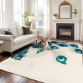 thumbnail image 2 of Non-Slip Rug Pad Rugs Abstract Peacock Feather Rectangle Area Rugs 5x7Ft Soft Carpet Pads for Living Room Kids Room, Realistic Animal Texture, 2 of 9