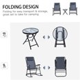 thumbnail image 6 of Grey 3-Piece Outdoor Rocking Set with Glass Table, Foldable Patio Chairs for Garden, Deck, Backyard, 6 of 9