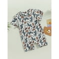thumbnail image 4 of Elippeo Baby Boy Girl Romper Short Sleeve Round Neck Print Jumpsuit 3 6 12 18 M Casual Spring Summer Romper, 4 of 9