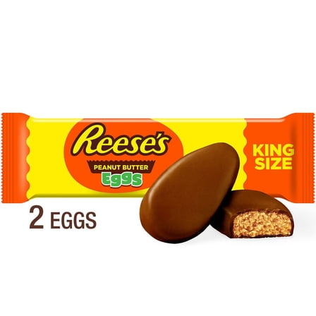 Reese's Milk Chocolate Peanut Butter Eggs Easter Candy King Size - 2.4oz - Pack of 2