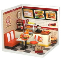 Rolife DIY Miniature Dollhouse Super Creator Yum Yum Burgers Plastic Building Set Toys Playset Gifts for Teens Adults