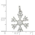 thumbnail image 5 of 925 Sterling Silver Clear Cubic Zirconia Snowflake Charm Pendant, 5 of 5