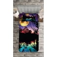 thumbnail image 3 of Ambesonne Modern Quilted Bedspread Set 2 Pcs, Night Sky Trees, Twin Size, Purple Pink and Blue, 3 of 3