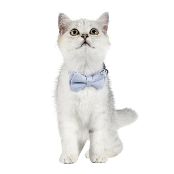 YOPTOP Cat Collar with Bow Tie Cute Gold Star Patterns Kitty Safety Collars Detachable Buckle Pet Supplies,blue
