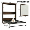 thumbnail image 6 of ANPOO Full Size Murphy Bed with 2 LED Lights, Farmhouse Wood Hidden Foldable Wall Bed Frame with Gas Struts, Storage Bed Cabinet for Bedroom, Office, Space-Saving, No Box Spring Needed, 6 of 8