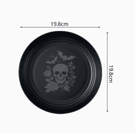 6PCS Halloween Gothic Dinner Plates, 8.07 Inch Round Kitchen PP Dish ...