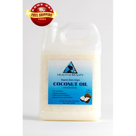 COCONUT OIL EXTRA VIRGIN UNREFINED ORGANIC CARRIER COLD PRESSED RAW PURE 7 LB
