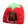 thumbnail image 3 of Strawberry Pet Dog Cat Bed House Kennel Doggy Puppy Basket Pad (M) Rojo Hugtrwg Para estrenar, 3 of 6