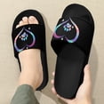 thumbnail image 3 of Psesaysky Love Heart Pattern Black Slide Sandals for Women Comfortable Durable Bathroom Beach Sandals Size 6-13.5, 3 of 4