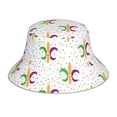 thumbnail image 1 of Fotbe Mardi Gras Carnival1 Sombrero Tipo Pescador con Estampado – Sombrero de Sol de Algodón de Moda para Playa, Golf, Pesca, 1 of 6