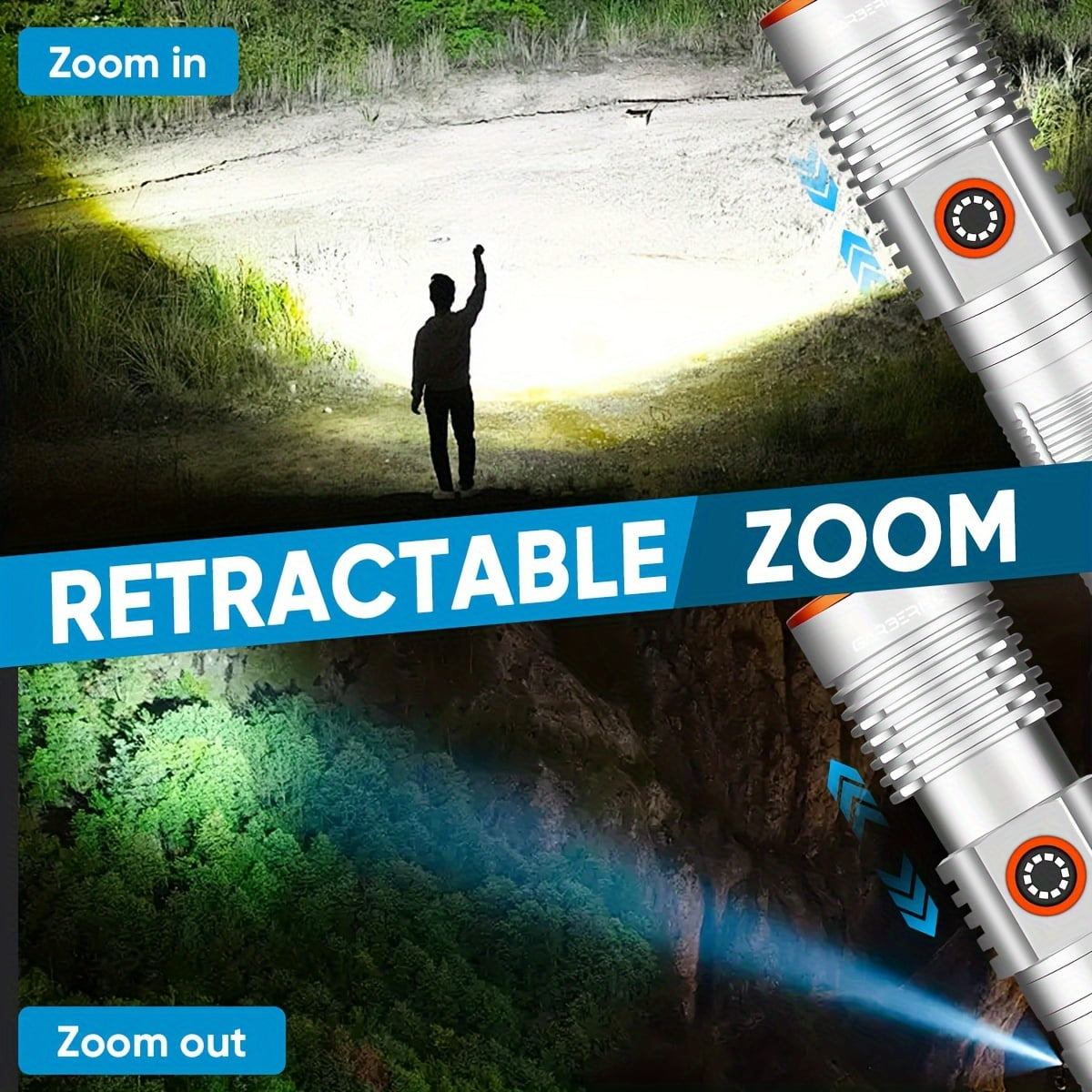2pack High Lumens USB Rechargeable LED Flashlights, 4Modes Super Bright Powerful Handheld Dimmable Flashlight With 18650 Battery & Diffuser For Camping/Hiking/Home/Emergency
