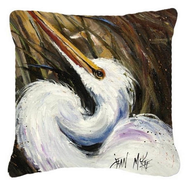 Carolines Treasures JMK1214PW1414 White Egret Coussin Décoratif en Toile