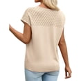 thumbnail image 4 of Short Sleeved Women Crochet Knit Sweater Vest Tops, 4 of 5