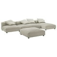 thumbnail image 3 of Solace4-Piece Modular Upholstered Fabric Sectional Sofa With Ottoman in Linen, 3 of 18