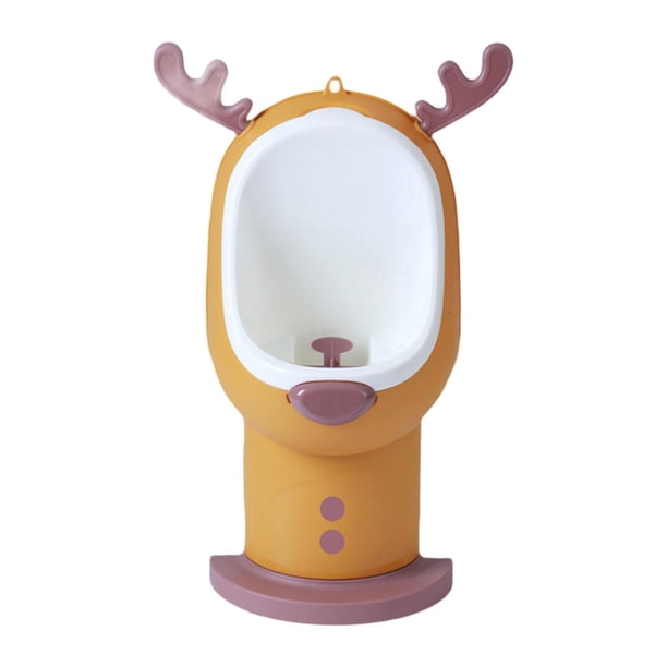 Orinal Infantil para Entrenamiento de Niño con Diseño Divertido de Animal Cuenco Desmontable Fácil de Limpiar Base Ajustable Y Montaje en Pared Adecua Naranja