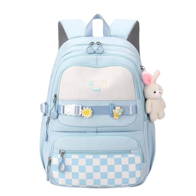 Mochila escolar TYHOTULY, bonita, para niñas, mochila kawaii azul