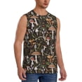 thumbnail image 2 of Uemuo Mushroom Garnish Pattern Men's Sleeveless T-Shirt,Muscle Athletic Tank Top, Moisture-wicking Quick-dry Breathable Classic Tee Top for Gym Run Outdoor Sports-X-Large, 2 of 8