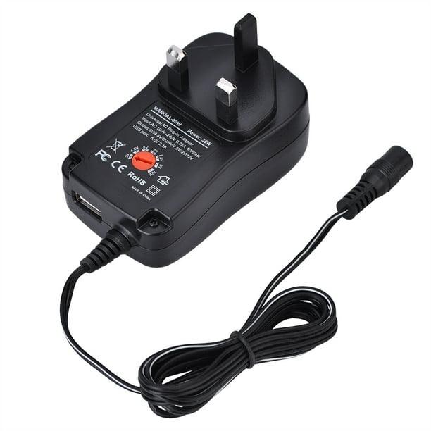 Alimentación Adaptador De Corriente CA/CC Fuente Universal 5V 2.1A Puerto USB 6 Puntas 30W 3V/4.5V/5V/6V/7.5V/9V/12V