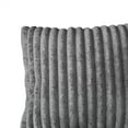 thumbnail image 4 of Home Design Laconia 18"x18" Square Velvet Pillow Covers, Set of 4, Soft Fluffy Striped Design for Sofa, Bedroom, or Living Room, Gray, 4 of 4