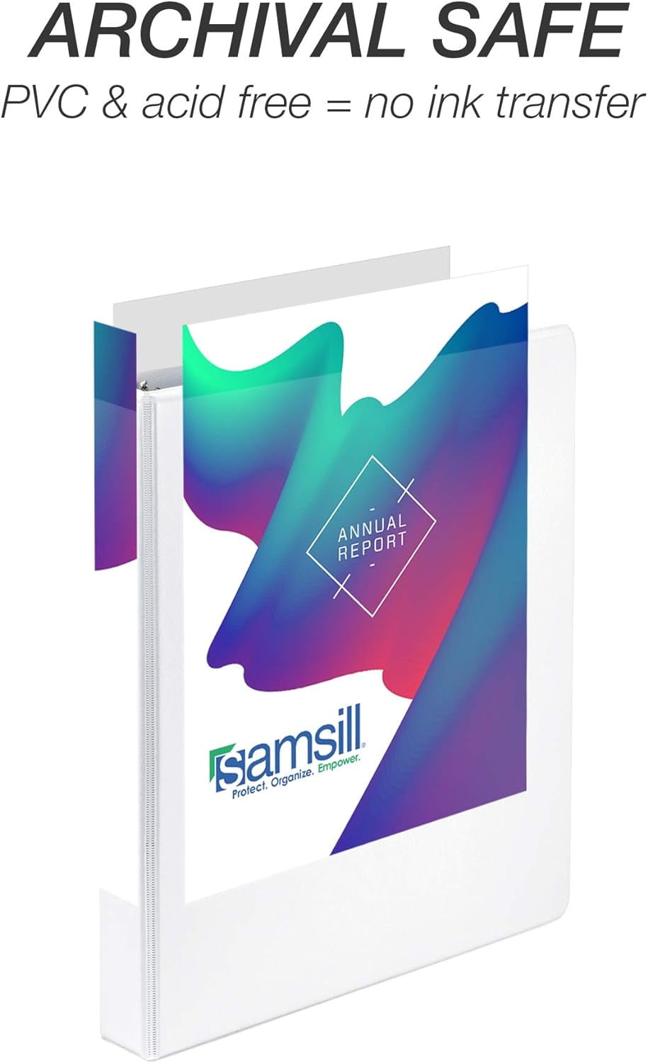 Samsill Durable 1 Inch Binder- - D Ring Binder - Customizable Clear View Cover - White, 4 Pack - Each holds 225 Pages