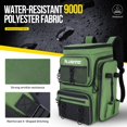 thumbnail image 4 of Mochilas de pesca, estantes de caña, bolsas de aparejo de pesca impermeables de gran tamaño 42l, para almacenar aparejos de pesca para pesca, regalos de pesca del padre del hombre, verde, 4 of 5