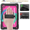 thumbnail image 3 of KOMI 360° Hand Strap Shockproof Case for Samsung Galaxy Tab A9 8.7 inch, Pink+Black, 3 of 8