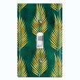 thumbnail image 1 of Metal Light Switch Plate Cover Tropical Jungle Palm Leaves Yellow Green JGL003, 1 of 13