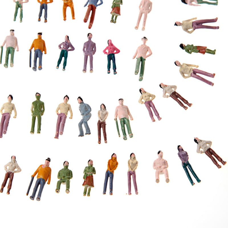 100pcs OO Scale 1:75 Mixed Painted Figure People Models Train Street Passenger ! 