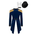 thumbnail image 4 of vastwit Women Medieval Circus Ringmaster Outfit Magician Jacket Lion Tamer Tuxedo Tailcoat Navy Blue B 3XL, 4 of 7