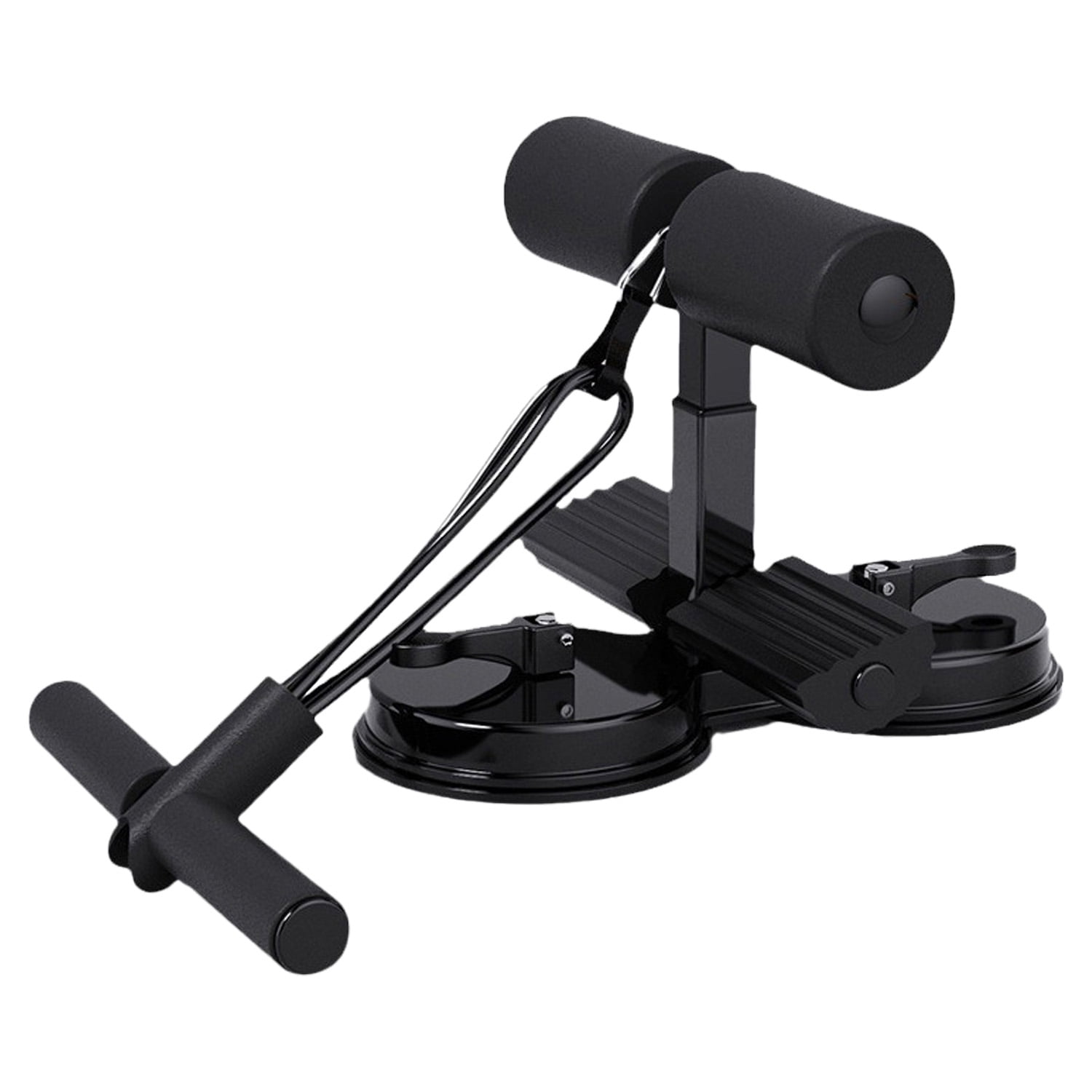 Quanmin Portable Adjustable Sit Up Floor Holder Sit Up Bar Fitness Equipment for Ab Workouts,with 2 Strong Suction Cups and 1 Resistance Band Sit-Ups Core Exercises For Home Office Gym