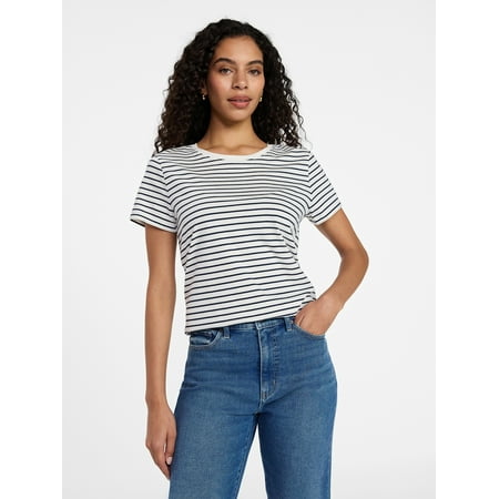 Time and Tru Women's Short Sleeve Crew Tee, Sizes 1X-4X