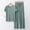 Mint Green, variant on Fnooota Summer Pajama Sets for Women, Short Sleeve Crewneck 2-Piece Soft Sleepwear Sets Army Green Size L