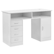 Ktaxon Wood Computer Desk Office Black Laptop PC Work Table Home Drawer & Keyboard Tray,White