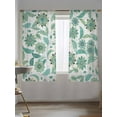thumbnail image 5 of Sheer Curtains 63 inches Long, Abstract Paisley Pattern Vintage Green Ethnic Floral Light Filtering Sheer Window Curtains Rod Pocket Voile Drapes for Bedroom Living Room, 52"W x 63"L 2 Panels, 5 of 7