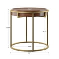 thumbnail image 5 of Weston Home Mako Wood and Metal Round End Table, Natural Finish, Gold Base, 5 of 7