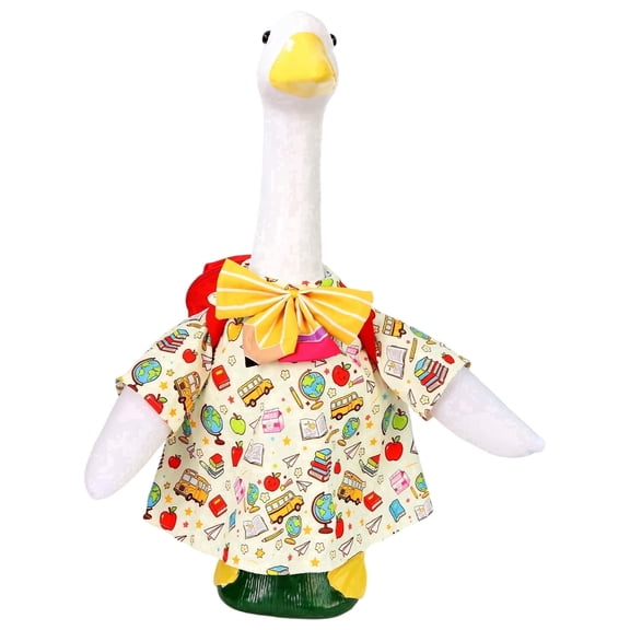 Miguan 3pcs Back to School Porch Goose Outfit Set Decorative Clothes Accessories for Large Outdoor Lawn Goose Statue