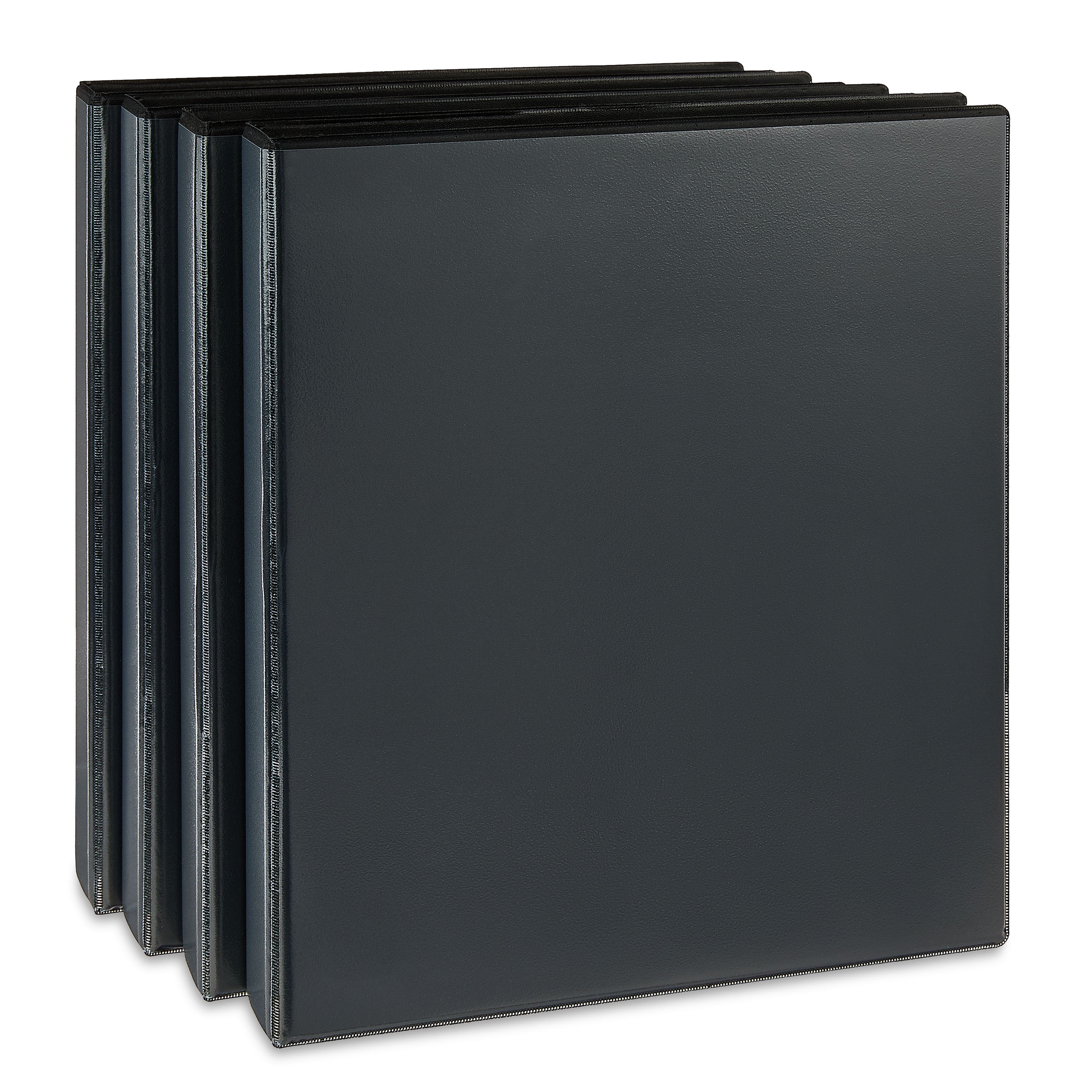 Pen+Gear Durable View 1-inch D-Ring Binders Black, 4 Pack with